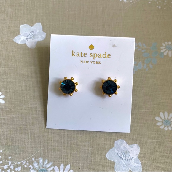 Kate Spade Flying Colors Blue Bezel Stud Earrings - Picture 6 of 6
